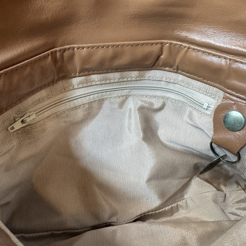Vintage SAS Brown Leather Slouchy Flap Crossbody Shoulder Bag Purse USA Made Y2K - Picture 8 of 13